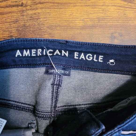 American Eagle Jeans 2 S Jegging Super Hi Rise Super Stretch Dark Wash NWOT - Picture 4 of 11